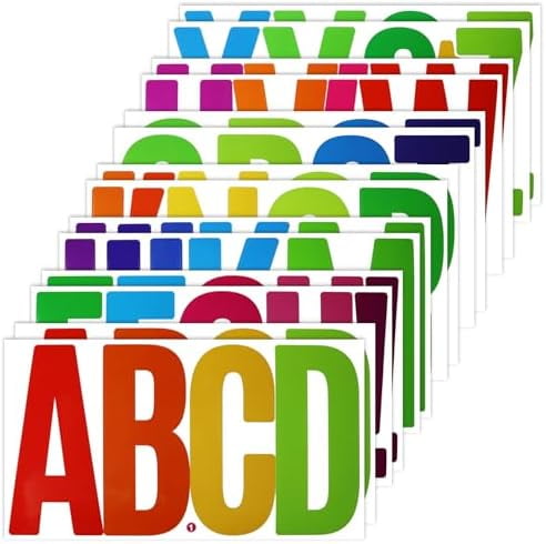 78 Large Alphabet Stickers, 14 Sheets 6 Inch Self-Adhesive Vinyl ...
