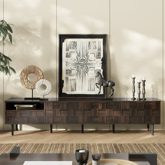 78 " Mid Century Modern TV Stand for 65+ Inch TVs, TV Console with Storage Cabinets for Living Room, Entertainment Center Storage