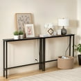 thumbnail image 1 of 78" Narrow Console Sofa Table with 2 Power Outlets , 2 Pack Behind Couch Table with Anti-Tipped Device, Weight Capacity 160Lbs, Metal Frame Entryway Table for Foyer, Living Room, Hallway, Black, 1 of 9