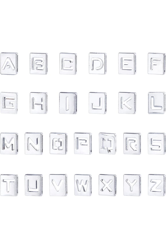 78 Pcs Alloy Slide Charms A-Z Alphabet Slide Charms for DIY Craft Bracelet Necklace Choker Jewelry Making for DIY