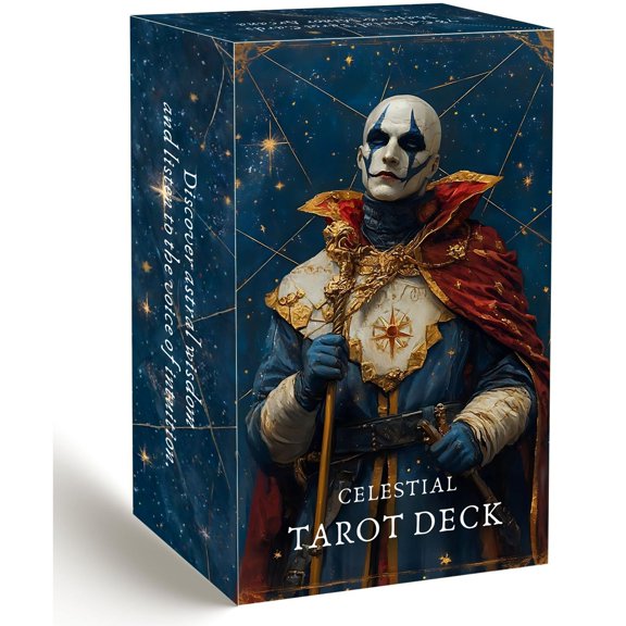 78 Pcs Celestial Starry Cosmic Tarot Cards Deck with Guidebook, Collectible Spiritual Card Set