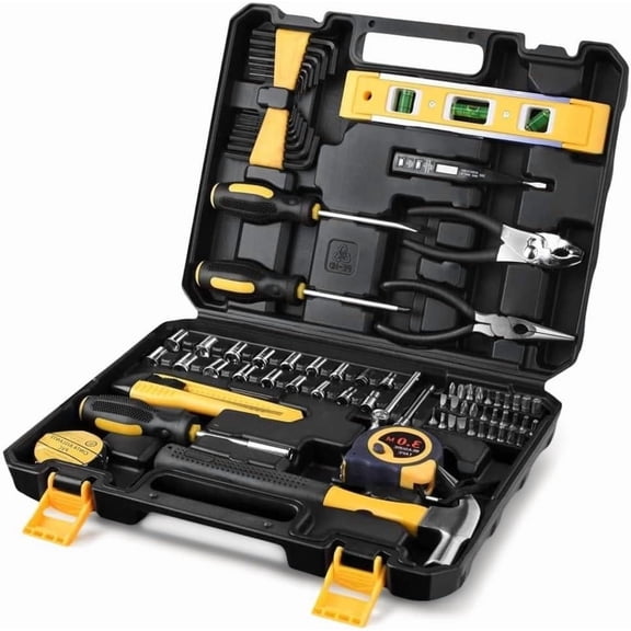 78-Piece Multi-Purpose Automotive and General Household DIY Hand Tool Set, Tool Box Kit with Portable Storage Case, for Home DIY, Office, Basic Repairs, Car repairs