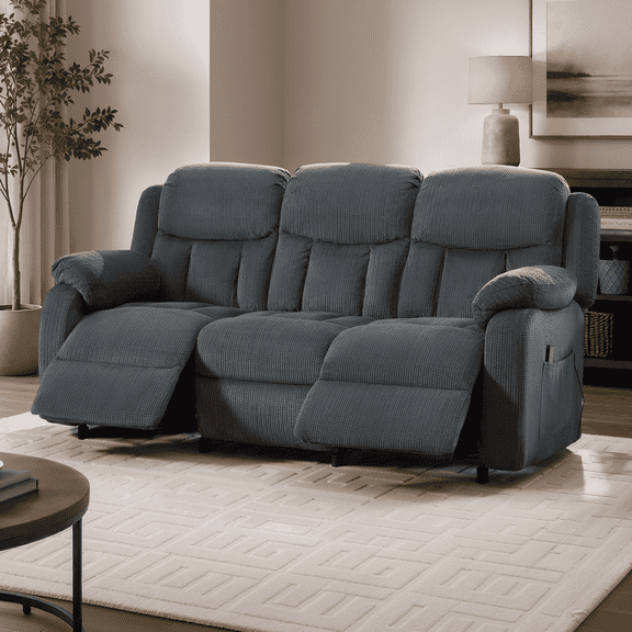 78" Power Reclining Sofa, 160 Electric Recliner Couch with Storage Pockets, Dark Gray