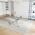 thumbnail image 1 of 78" Rectangular Glass Dining Table for 6 People, Modern Tempered Glass Kitchen Table with X-Shaped Stainless Steel Legs, Dining Table for Dining Room, Living Room, Office, 1 of 7