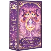 78 Rider-Waite Style Tarot Cards, Featuring Magical Cat Illustrations, Designed for Intuitive Reading and Perfect for Beginners.