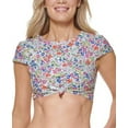 thumbnail image 1 of $78 Tommy Hilfiger Women Knotted-Front Cap-Sleeve Bikini Top Size Small, 1 of 1