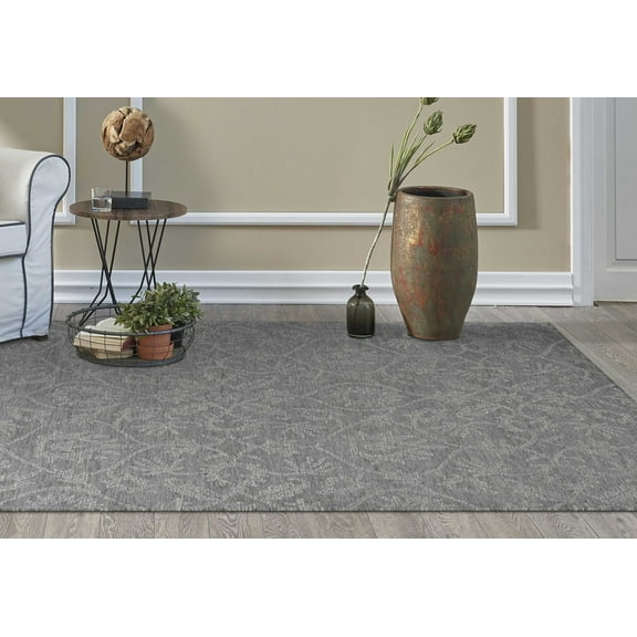 78" X 114" Grey Wool Rug
