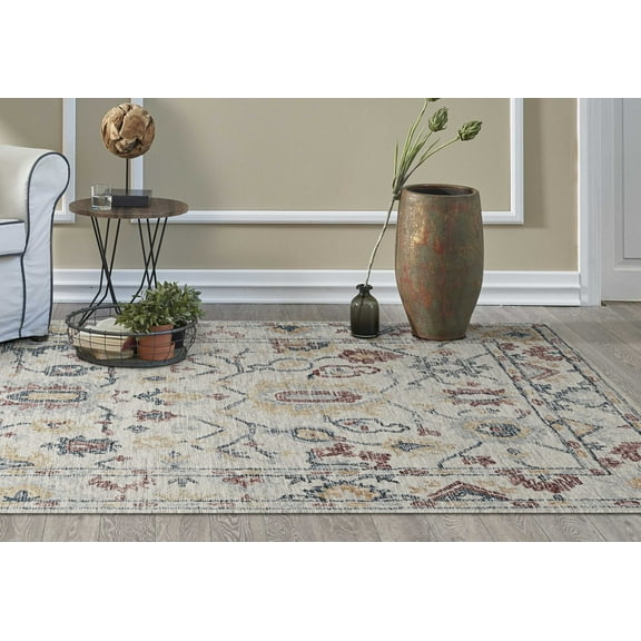 78" X 114" Ivory  Wool Rug