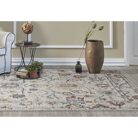 78" X 114" Ivory Wool Rug