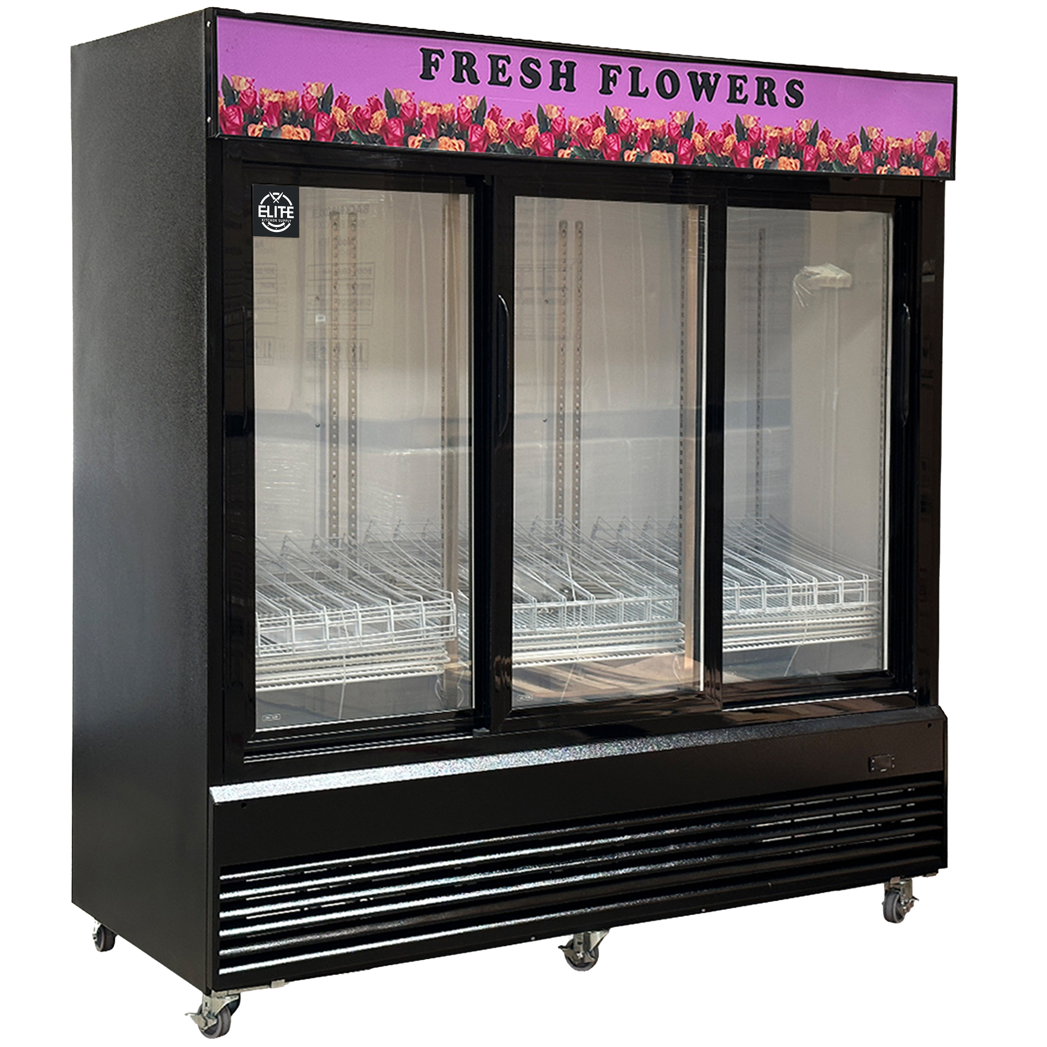 78 in. Glass Door Commercial Refrigerator 59 Cu.Ft. Flowers Cooler Floral Refrigerator, NSF Certified