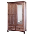 thumbnail image 1 of 78 in. Pine Wood 2 Drawer Armoire with Barn & Mirror Doors, Multi Color, 1 of 1