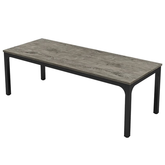 78 in. Rectangle Black/Gray MDF Computer Desk Practical Conference Table Dual Workspace Desk Home Office Workstation