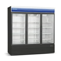 78 in. W 53 cu. ft. 3-Door Commercial Freezerless Refrigerator in Black