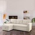 78 in. W Stylish Reversible Velvet Sleeper Sectional Sofa Storage