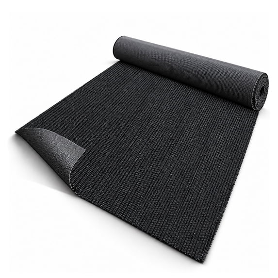 78 in. Wide x Cut-to-Length – Non-Slip, All-Weather, Heavy-Duty Utility Runner Rug – Absorbent, Dirt-Trapping, Kid and Pet Safe for Entryways and High-Traffic Areas, Black