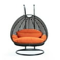 thumbnail image 1 of 78 x 57 x 27 in. Charcoal Wicker Hanging 2 Person Egg Swing Chair, Orange, 1 of 1