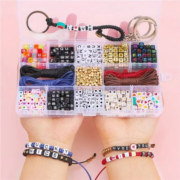 780 Alphabet Bead Making Kit, Flat Preppy Beads for Friendship Jewelry, Teen Gifts, Keepsakes, Birthday Gifts, Companion Gifts