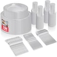 thumbnail image 1 of 780 Piece Clear Plastic Dinnerware Set, Service for 120 Guests, Heavy Duty Every Day Use Plastic Plates, Cups, and Utensils, Disposable Dinnerware Set for Weddings, Graduations, and Birthday Parties, 1 of 8