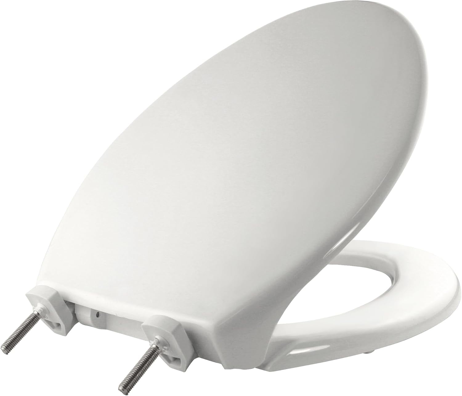 Heavy Duty White Plastic Elongated Toilet Seat with Cover