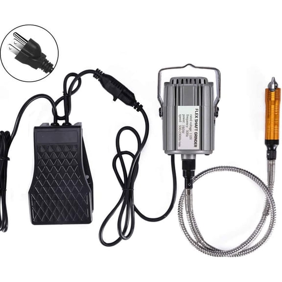780W Rotary Tool Kit with Flex Shaft and Foot Pedal for Metalworking Carving Polishing