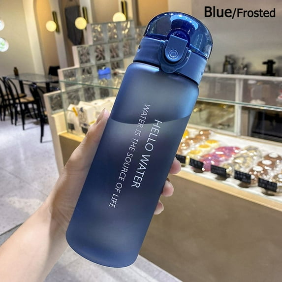 780ml Gym Travel Frosted Clear Leakproof Drinking Cup Sports Water Bottle Drinking Bottle BLUE FROSTED