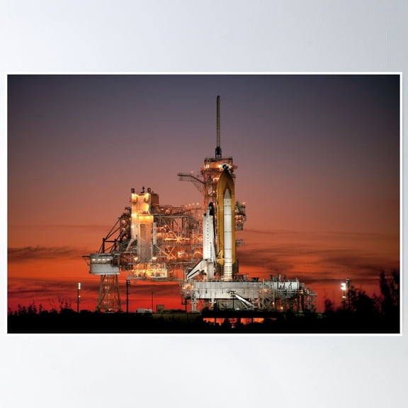 781. Sts-129 Shuttle Atlantis On Pad 39A Poster Wall Art, Modern Wall Decor, 12x18 UNFRAMED