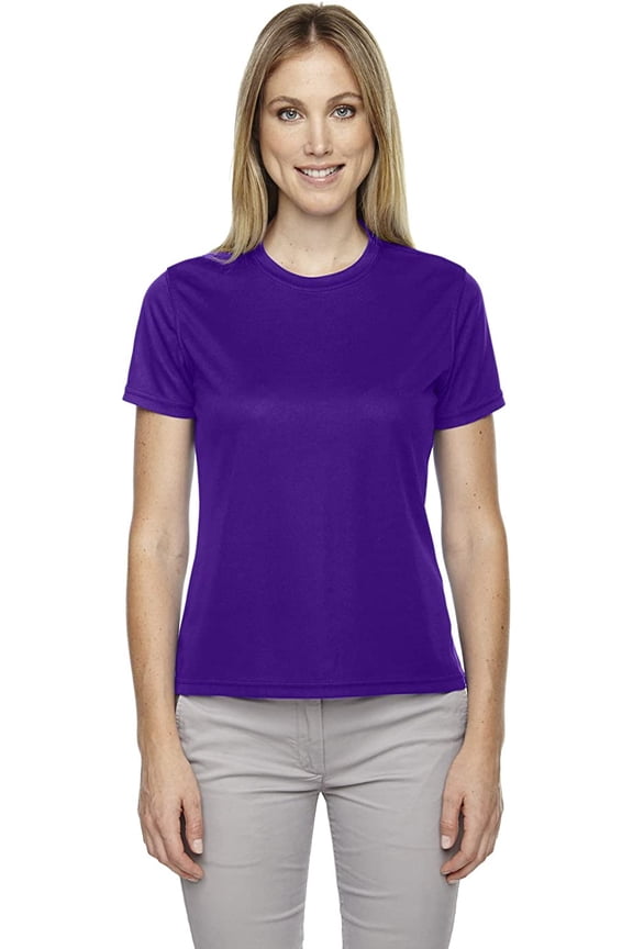 78182 Core 365 Ladies' Performance Pique Crew Neck Campus Purple S