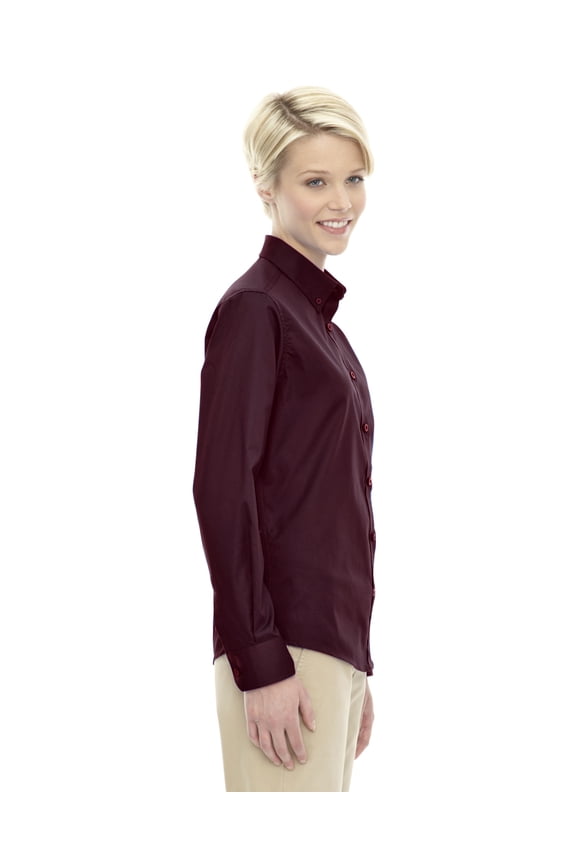 78193 Core 365 Ladies Operate Long-Sleeve Twill Shirt Burgundy 3XL