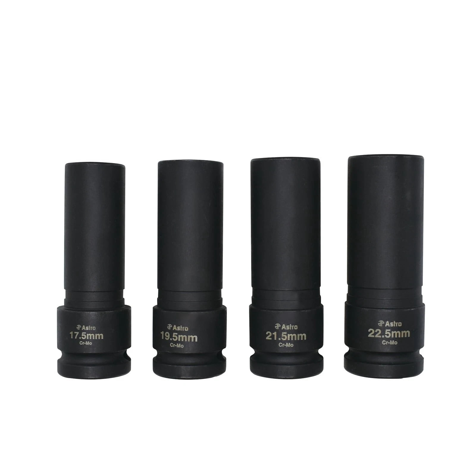 78204 4-Piece 1/2" Drive 1/2 Size Thin Wall Lug Nut Socket Set - 17.5-22.5mm