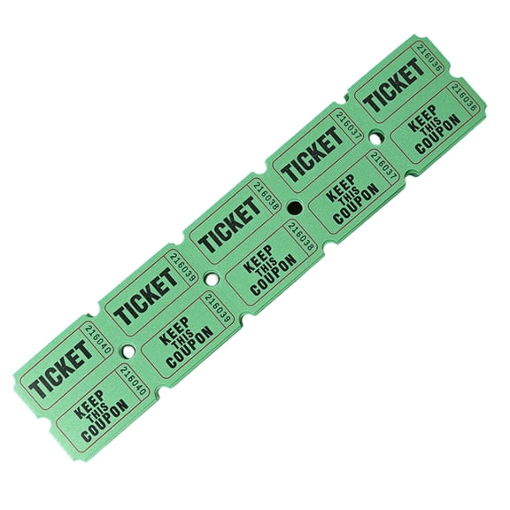 7829 100Pcs Event Lottery Tickets Double Roll Coated Paper Raffle Tickets For Concert