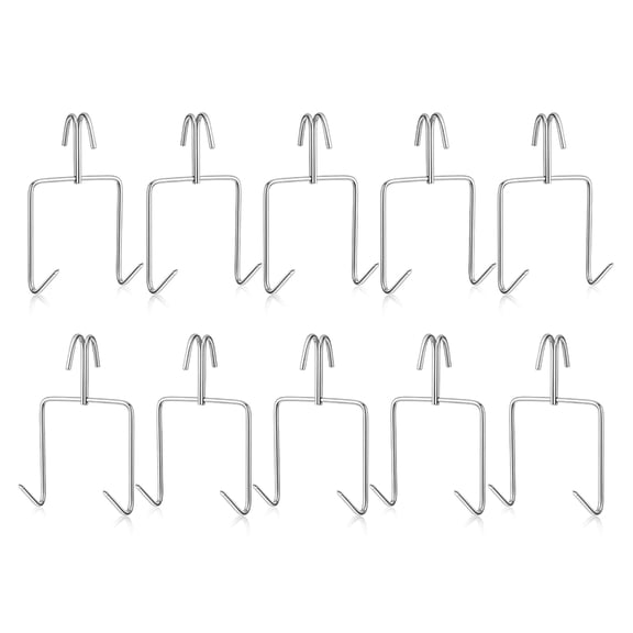 7829 10Pcs Nonrust Steel Doubl Prongs Hooks For Effortlessly Meat Handling And Storage
