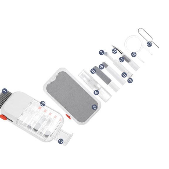 7829 14Pcs Reusable Cleaning Kit with Retractable Brush Keycap Puller for Electronic