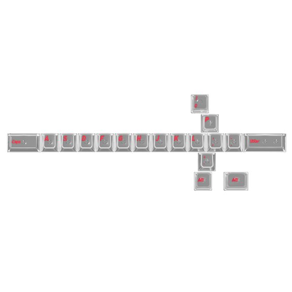7829 18Key Set Transparents Crystal Jelly Swords Design PC Keycaps Original Height for Easy Installation on Various Keyboard Models