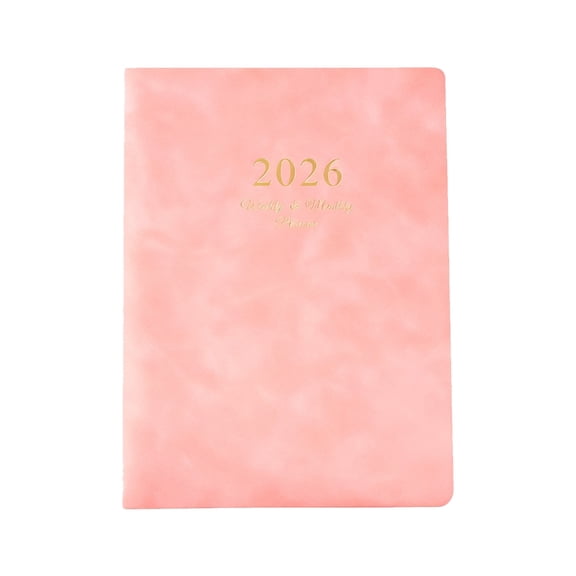7829 2026 Weekly Planner Notebook with Refillable 6 Rings Leather Binder Cover Dated