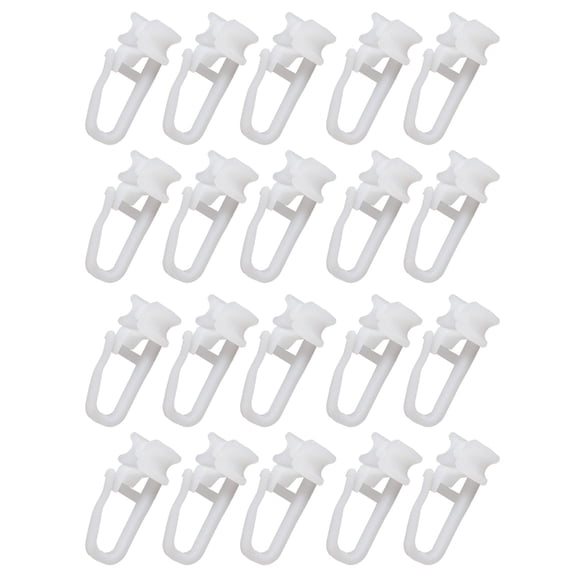 7829 20Pcs Plastic Curtain Track Slider Replacement Sliding Curtain Hooks Enduring