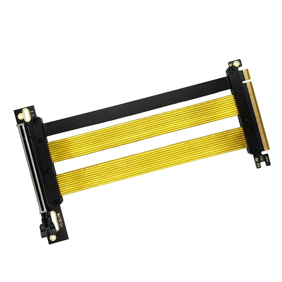7829 20cm PCIe 5.0 X16 Graphics Card Extension Cable for Vertical Installation 180 to 90 Degrees Supporting 32GT/s Speed