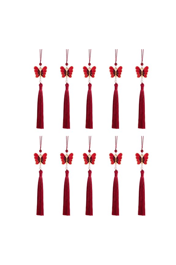 7829 26cm Long Icy Polyester Butterfly Tassels Fringe Decoration for Bags and Keychain
