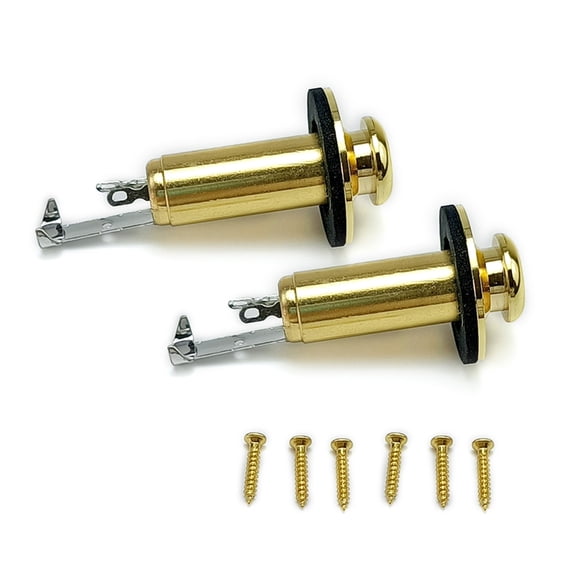 7829 2Pcs Acoustic Electric Guitar Endpin Output Input Socket 6.35mm Copper Guitar Mono End Pin Endpin Socket Plug Easy Use