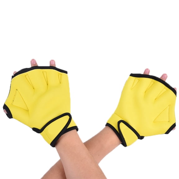 7829 2Pcs Aquatic Gloves Flippers Swim Hand Finger Webbed Gloves Webbed Swim Paddles