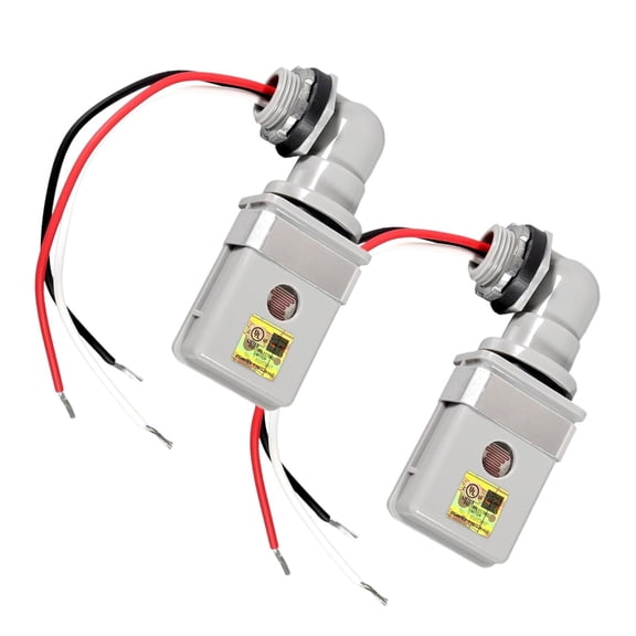 7829 2Pcs Waterproof Photoelectric Switches Light Control Switches for Yard, Parking Lot