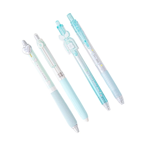 7829 4PCS Elegant Retractable Gel Pen 0.5MM Black Inks Ergonomic Grip Gel Pen with Plastic Clip for Note Taking Journaling