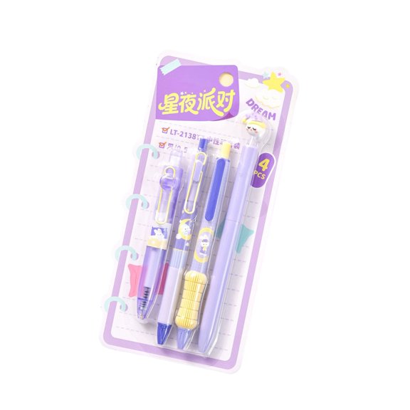 7829 4PCS Retractable Gel Pen Twist Action Gel Inks Pen with 0.5MM Tip Black Inks