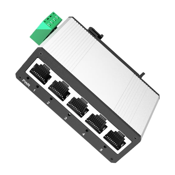 7829 5 Port Mini Ethernet Switcher Aluminum Case DIN Rail Installation Design