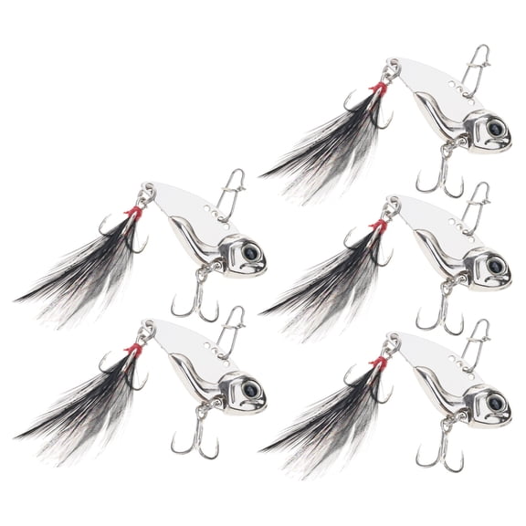 7829 5Pcs Crankbait Metal Jig Spoon Lure 3D Eye Pencil Spoon Spinner Balancers