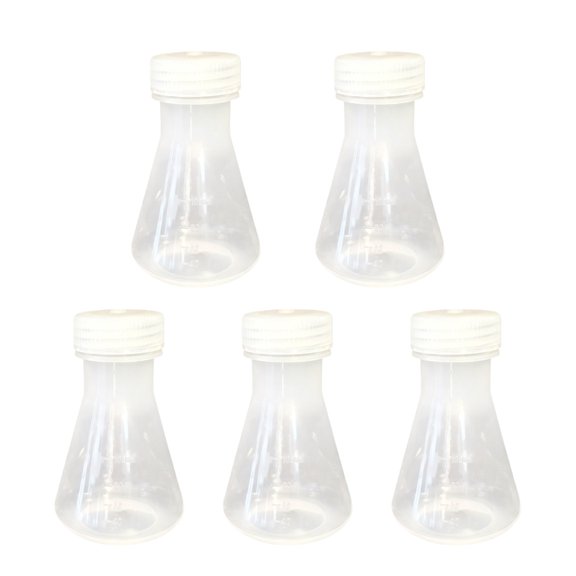 7829 5Pcs Multipurpose Graduated Plastic Flasks with Leakproof Lid for Laboratory