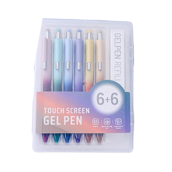 7829 6Pcs Multipurpose Gel Inks Pen 0.5mm Fine Point Stylus Gel Pen for Note Taking