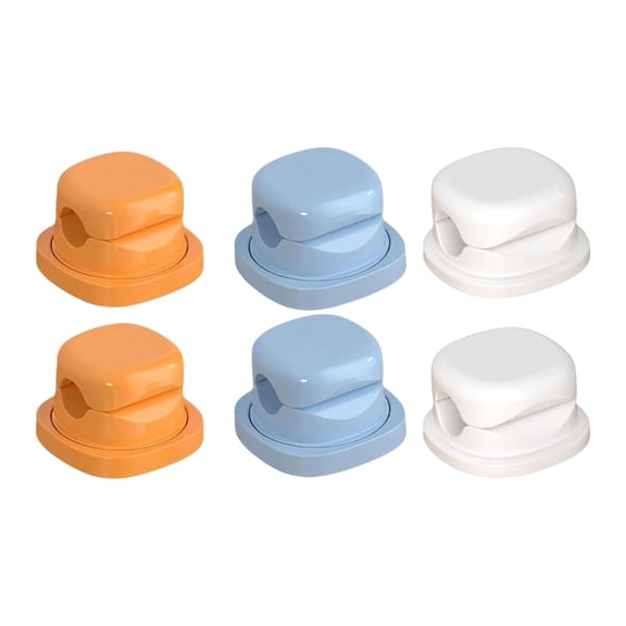 7829 6pcs 360 Degree Rotating Cable Manager Organizers For Desk And Wall Adhesive ABS Charging Cable Holder Line Wire Fixer