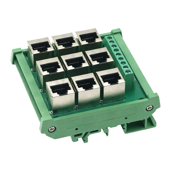 Professional 9 Port RJ45 8P8C Terminals Block Adapter With Clear Labeling For Efficient Networking Management