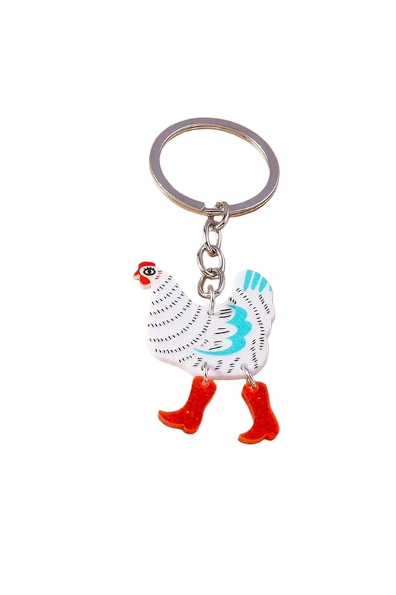 7829 Acrylic Chicken Keychain Rooster Keyring Pendant Handbag Accessories for Women