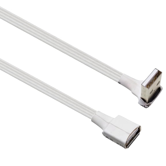 7829 Angled USB 2.0 Male Female Extension Cable Wire 480Mbps Fast Data Transfer For Gaming Setups Office Use